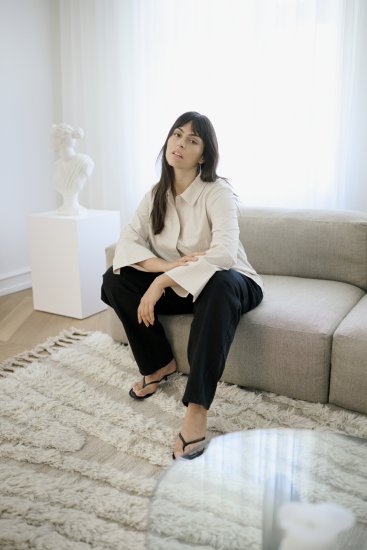 Kaffe Curve Josa Shirt Feather Grey Stripe - Laisvi marškinėliai - 