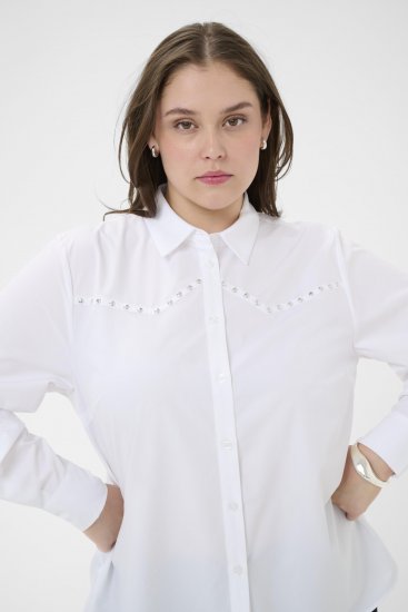 Kaffe Curve Janni Shirt Optical White - Laisvi marškinėliai - 