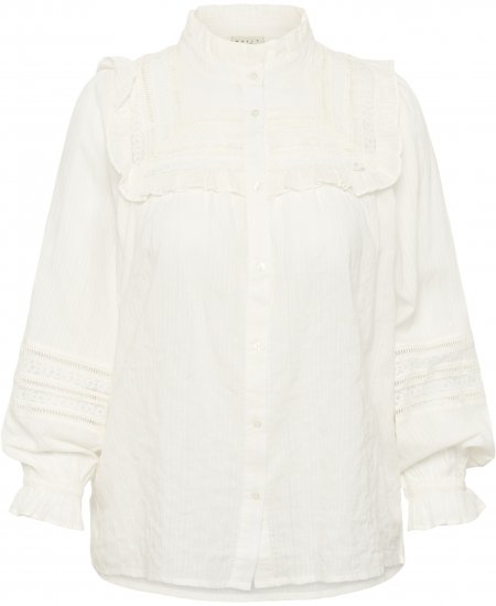 Kaffe Curve Jessa Shirt Long Sleeve White - Laisvi marškinėliai - 