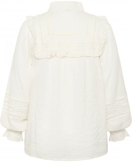 Kaffe Curve Jessa Shirt Long Sleeve White - Laisvi marškinėliai - 