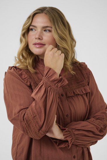 Kaffe Curve Jessa Shirt Henna Brown - Palaidinės ir tunikos - 