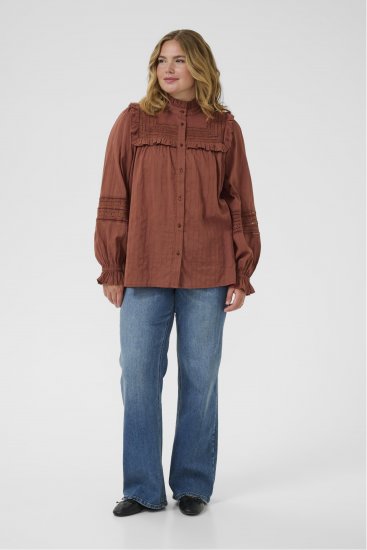 Kaffe Curve Jessa Shirt Henna Brown - Palaidinės ir tunikos - 