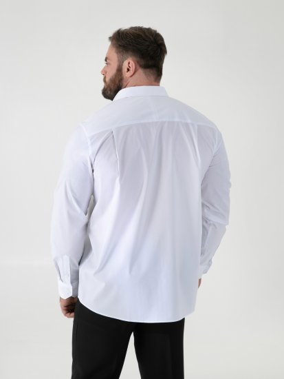 D555 Oliver Dėmėms Atsparūs Nelyginami Tamprūs Marškiniai Ilgomis Rankovėmis Balti - Marškiniai - Marškiniai - 2XL-8XL