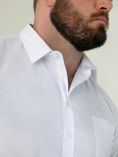 D555 Oliver Dėmėms Atsparūs Nelyginami Tamprūs Marškiniai Ilgomis Rankovėmis Balti - Marškiniai - Marškiniai - 2XL-8XL