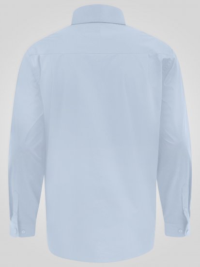 D555 Oliver Dėmėms Atsparūs Nelyginami Tamprūs Marškiniai Ilgomis Rankovėmis Dangaus Mėlyni - Marškiniai - Marškiniai - 2XL-8XL