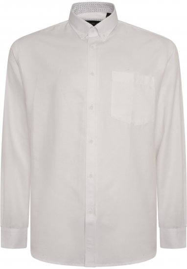 Kam Jeans P020 Premium Long sleeve Oxford Shirt White - Marškiniai - Marškiniai - 2XL-8XL