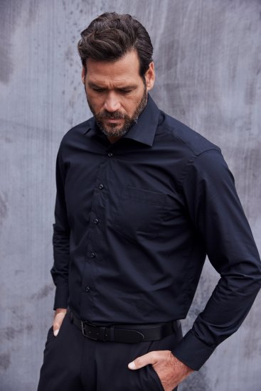 JP1880 Comfort Fit with Chest Pocket Shirt TALL Black - TALL marškiniai - 
