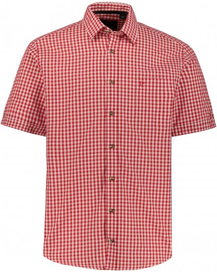 JP1880 Shirt Traditional Checked Short Sleeve Red - Marškiniai - Marškiniai - 2XL-8XL