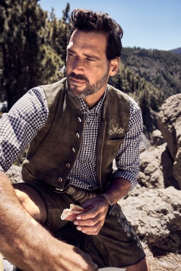 JP1880 Long Sleeve Check Print Traditional Shirt Brown - Marškiniai - Marškiniai - 2XL-8XL