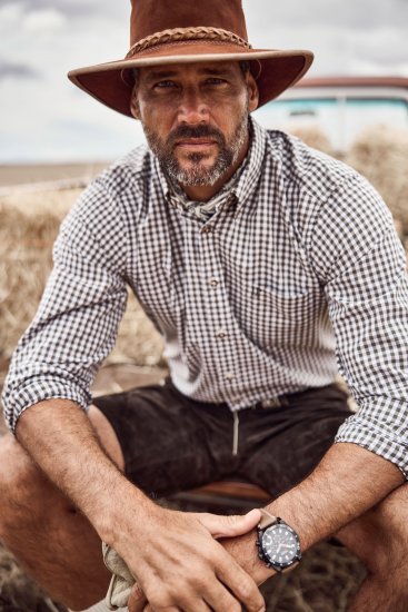 JP1880 Shirt Checked Traditional Long Sleeve Olive Green - Šventinė apranga - Šventinė apranga – Švęsti stilingai ir patogiai