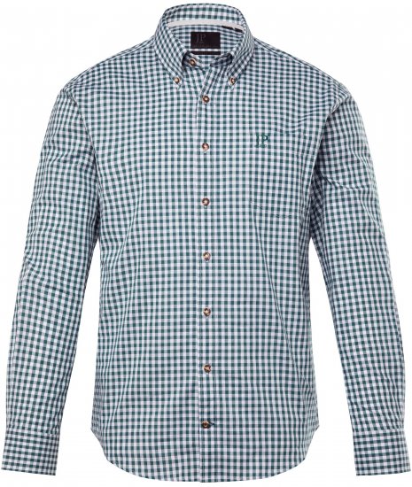 JP1880 Shirt Checked Traditional Long Sleeve Jade - Šventinė apranga - Šventinė apranga – Švęsti stilingai ir patogiai