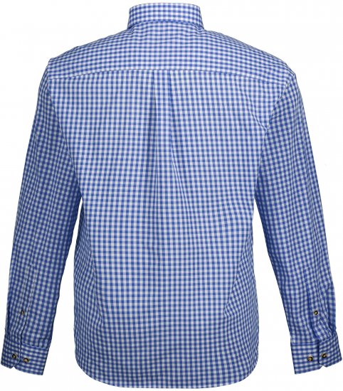 JP1880 Shirt Traditional Checked Long Sleeve Blue - Marškiniai - Marškiniai - 2XL-8XL