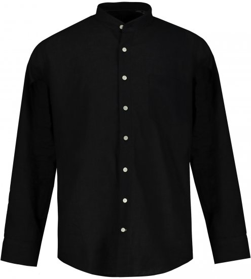 JP1880 Shirt Linen Blend Long Sleeve Black TALL - VYRIŠKI DRABUŽIAI MT-6XLT - Drabužiai aukštiems vyrams