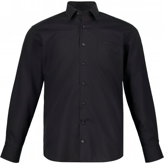 JP1880 Shirt Business Kent Collar Long Sleeve Black TALL - VYRIŠKI DRABUŽIAI MT-6XLT - Drabužiai aukštiems vyrams