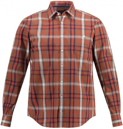 JP1880 Shirt Long Sleeve Checked Dark Orange TALL - VYRIŠKI DRABUŽIAI MT-6XLT - Drabužiai aukštiems vyrams