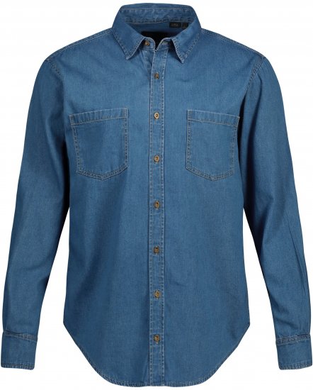 JP1880 Shirt Denim Long Sleeve Blue TALL - VYRIŠKI DRABUŽIAI MT-6XLT - Drabužiai aukštiems vyrams