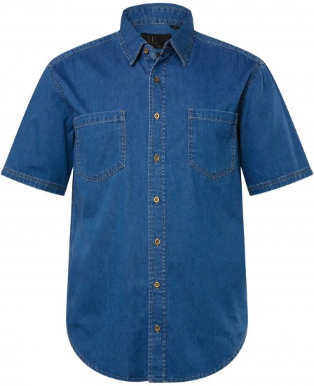 JP1880 Shirt Denim Short Sleeve Blue TALL - VYRIŠKI DRABUŽIAI MT-6XLT - Drabužiai aukštiems vyrams