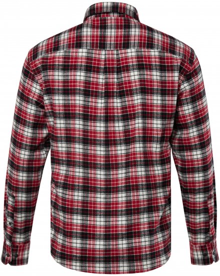 JP1880 Shirt Flannel Checked Long Sleeve Red TALL - VYRIŠKI DRABUŽIAI MT-6XLT - Drabužiai aukštiems vyrams