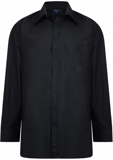 Espionage SH151 Plain Collar Long Sleeve Shirt Black - Marškiniai ilgomis rankovėmis - 