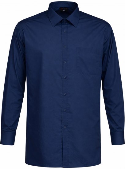 Espionage SH151 Plain Collar Long Sleeve Shirt Navy - Marškiniai - Marškiniai - 2XL-8XL
