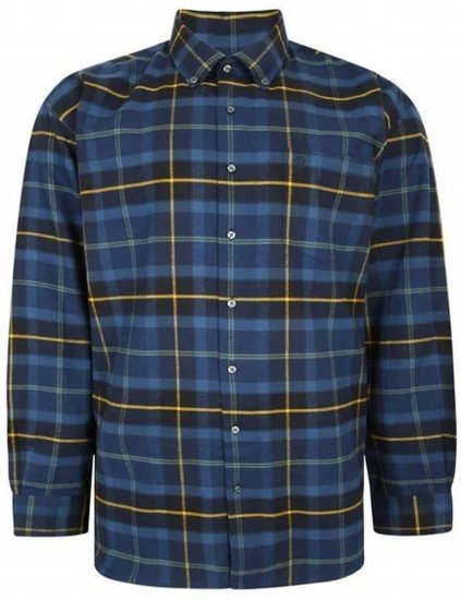 Espionage SH359 Window Payne Checked Shirt Navy/Gold - Marškiniai ilgomis rankovėmis - 