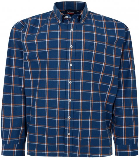 Espionage SH421 Long Sleeve Checked Shirt Blue/Orange - Marškiniai ilgomis rankovėmis - 