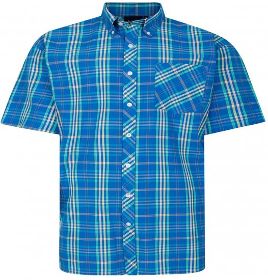 Espionage SH443 Checked Short Sleeve Shirt Royal/Mint/Lemon - Marškiniai trumpomis rankovėmis - Marškiniai trumpomis rankovėmis