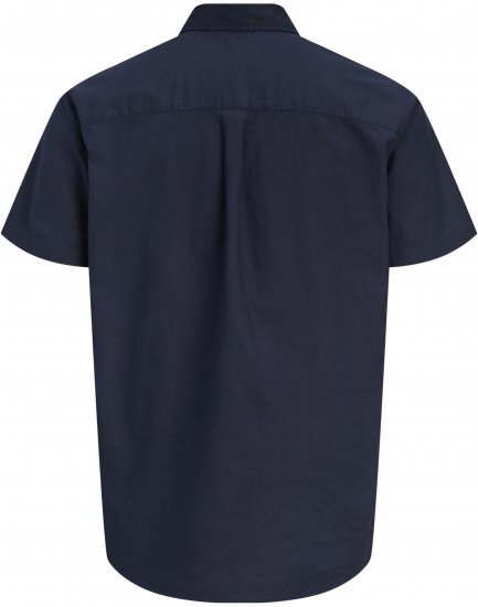 Jack & Jones Henry Slub Short Sleeve Navy - Marškiniai - Marškiniai - 2XL-8XL