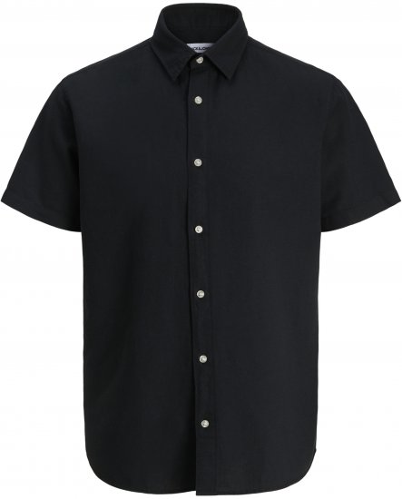 Jack & Jones Breeze Linen Short Sleeve Shirt Black - Marškiniai - Marškiniai - 2XL-8XL