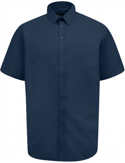 D555 Lucas Dėmėms Atsparūs Nelyginami Tamprūs Marškiniai Trumpomis Rankovėmis Tamsiai Mėlyni - Marškiniai - Marškiniai - 2XL-8XL