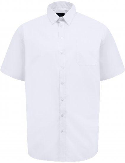 D555 Lucas Dėmėms Atsparūs Nelyginami Tamprūs Marškiniai Trumpomis Rankovėmis Balti - Marškiniai - Marškiniai - 2XL-8XL