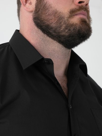 D555 Lucas Dėmėms Atsparūs Nelyginami Tamprūs Marškiniai Trumpomis Rankovėmis Juodi - Marškiniai - Marškiniai - 2XL-8XL