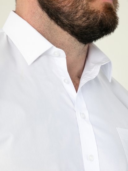 D555 Lucas Dėmėms Atsparūs Nelyginami Tamprūs Marškiniai Trumpomis Rankovėmis Balti - Marškiniai - Marškiniai - 2XL-8XL