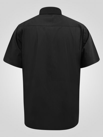 D555 Lucas Dėmėms Atsparūs Nelyginami Tamprūs Marškiniai Trumpomis Rankovėmis Juodi - Marškiniai - Marškiniai - 2XL-8XL