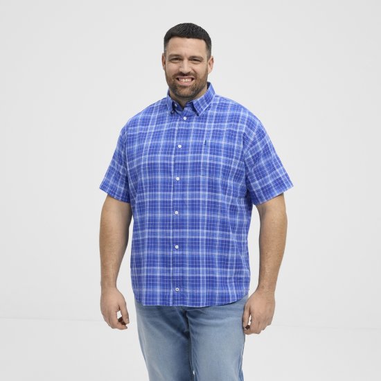 North Latitude 51145 Checked Short Sleeve Shirt Cobolt Blue - Marškiniai trumpomis rankovėmis - Marškiniai trumpomis rankovėmis
