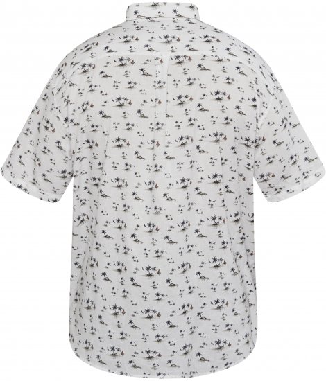 North Latitude 61111 Spausdinti Lininiai Marškiniai Trumpomis Rankovėmis Balta - Marškiniai - Marškiniai - 2XL-8XL