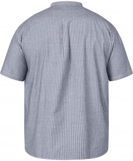 North Latitude 61164 Dryžuoti Marškiniai su Mao Apykakle Pilka - Marškiniai - Marškiniai - 2XL-8XL