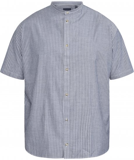 North Latitude 61164 Dryžuoti Marškiniai su Mao Apykakle Pilka - Marškiniai - Marškiniai - 2XL-8XL