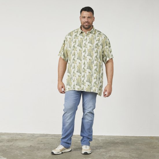 North Latitude 61310 Viskoziniai Marškiniai su Visu Paviršiumi Spauda Alyvuogių Žalia - Marškiniai - Marškiniai - 2XL-8XL