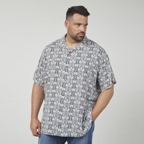 North Latitude 61313 Viskoziniai Marškiniai su Kubietiška Apykakle Pilka - Marškiniai - Marškiniai - 2XL-8XL