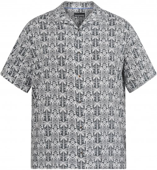 North Latitude 61313 Viskoziniai Marškiniai su Kubietiška Apykakle Pilka - Marškiniai - Marškiniai - 2XL-8XL