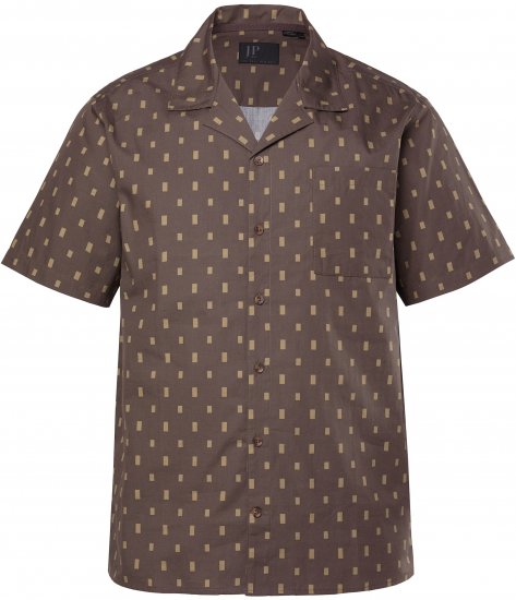 JP1880 Boxy Cuba Short Sleeve Shirt Brown - Marškiniai - Marškiniai - 2XL-8XL