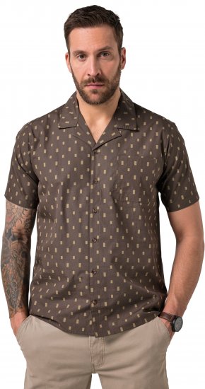 JP1880 Boxy Cuba Short Sleeve Shirt Brown - Marškiniai - Marškiniai - 2XL-8XL