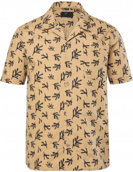 JP1880 Boxy Cuba Short Sleeve Shirt Camel - Marškiniai - Marškiniai - 2XL-8XL