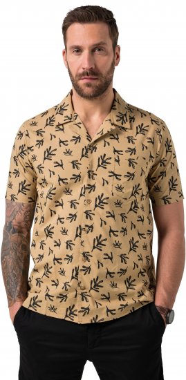 JP1880 Boxy Cuba Short Sleeve Shirt Camel - Marškiniai - Marškiniai - 2XL-8XL