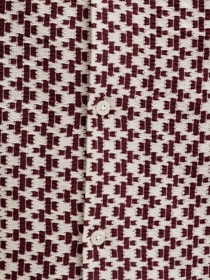 Jack & Jones Montauk Crochet Short Sleeve Shirt Dark Red - Marškiniai trumpomis rankovėmis - Marškiniai trumpomis rankovėmis