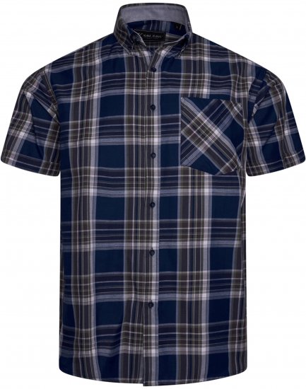 Kam jeans 6350 Casual Checked Short Sleeve Shirt Indigo - Marškiniai - Marškiniai - 2XL-8XL