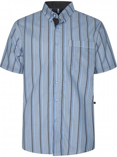 Kam Jeans 6374 Striped Short Sleeve Shirt Blue - Marškiniai - Marškiniai - 2XL-8XL