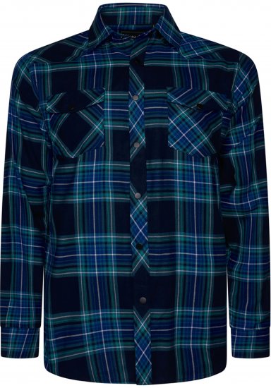 Kam Jeans 6353 Western Check Shirt Navy - Marškiniai - Marškiniai - 2XL-8XL
