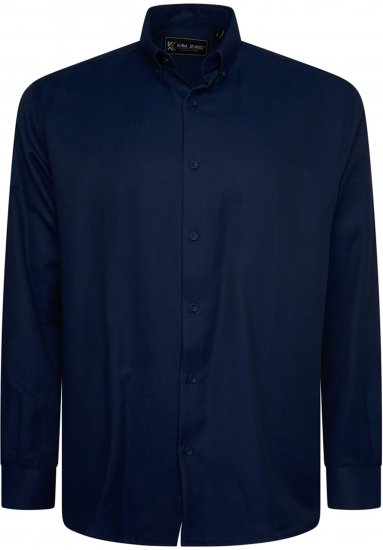 Kam Jeans 6357 Dobby Weave Shirt Navy - Marškiniai - Marškiniai - 2XL-8XL